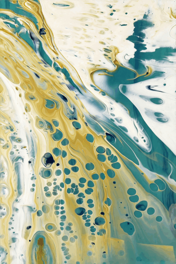 Turquesa e amarelo contemporâneo